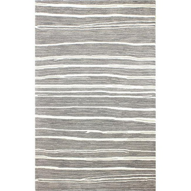 Bashian R129-GY-6X9-HG356 Greenwich Collection Geometric Contemporary Wool & Viscose Hand Tufted Area Rug, Grey - 5 ft. 6 in. x 8 ft. 6 in.