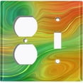 thumbnail image 4 of Metal Light Switch Plate Cover Image of Marble Green Yellow Swirl Galaxy MAR075, 4 of 13