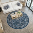 thumbnail image 7 of Hampton Traditional 8' Round Navy and Gray Polypropylene Indoor Area Rug, 7 of 7