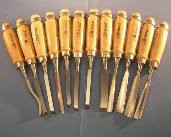 12PC Wood Carving Hand Chisel Tools Carbon Steel Professional Woodworking Gouges 