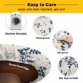thumbnail image 3 of Elastic Fitted Round Tablecloth, Blue Botanical Waterproof Stretch Table Cover for 45"-54" Tables, Rustic Country Spring Floral Summer Leaf Washable Outdoor Tablecloths for Patio, Picnic, Camping, 3 of 9