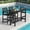 Black, variant on SERWALL 41" Outdoor Bar Table, HDPE All Weather Adirondack Outdoor Bar Height Table, Black