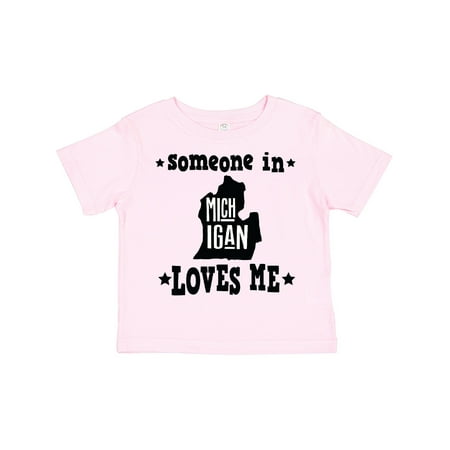 

Inktastic Michigan Travel Gift Someone Loves Me Gift Toddler Boy or Toddler Girl T-Shirt