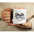 thumbnail image 4 of Inkdotpot Smile Always 11oz CeramicCoffeeMug Positive Inspirational Quotes Gift For Employee Boss Coworkers -Orange, 4 of 5