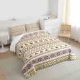 thumbnail image 3 of Feelyou Wheat Bohemian Aztec Full Size Comforter Sets, Hippie Trible Style Bedding Comforter Set, Retro Western Triangle Reversible Bedding Sets, Lightweight Room Decor, 3-Piece, 3 of 8