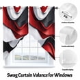 thumbnail image 3 of Abstract Gradient Stitching Swag Curtain Valance for Windows, Red White Black Water Ripple Window Treatments Short Swag Topper for Kitchen Windows Bathroom Bedroom, 36"x45", 3 of 8