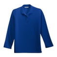 thumbnail image 2 of Womens Silk Touch Long Sleeve Cotton/Polyester Polo Shirt Royal Large, 2 of 6