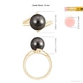 thumbnail image 5 of Angara Solitaire Tahitian Cultured Pearl Bypass Split Shank Ring in 14K Yellow Gold for Women | June Birthstone Jewelry for Her, 5 of 8