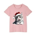 thumbnail image 2 of Odeerbi Toddler Boys Girls Christmas T-shirt Fashion Cute Christmas Printed Casual Short Sleeve Cotton Top Shirt Toddler Clothes Pink, 2 of 5