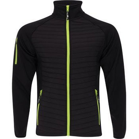 The Weather Company Golf Full Zip Quilted Jacket Black/Lime Green Small Black/Lime Green Small