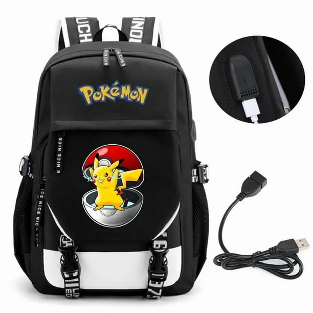 Mochila SANMU de piel sintética con estampado de Pokémon Poké Ball