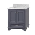 thumbnail image 6 of Nantucket 30" Bathroom Vanity with Marine Gray Cabinet and Carrara Marble Top, 6 of 6