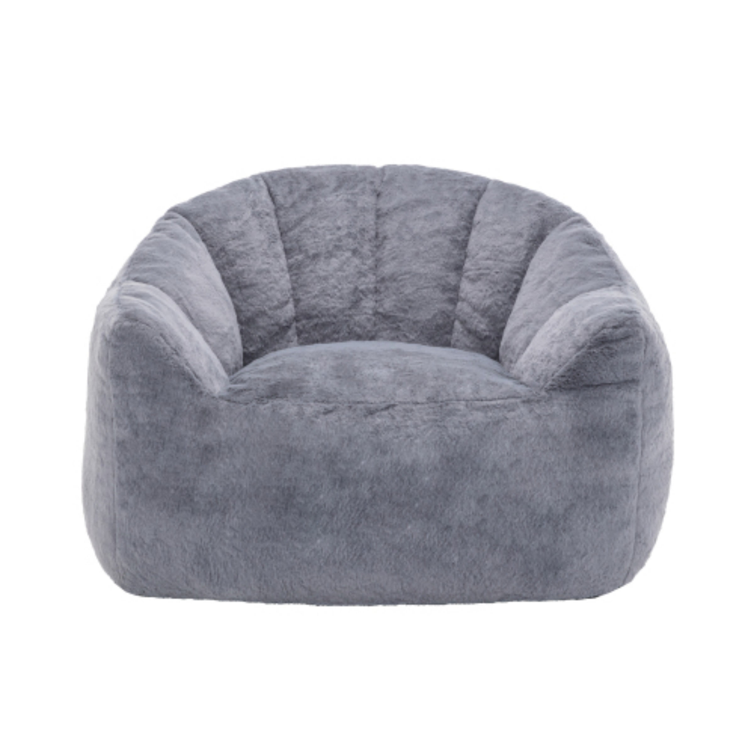 Bean Bag Chair for Adults, Memory Foam Bean Bag Sofa with Armrests, Comfy Lazy Floor Chair for Living Room Bedroom Reading, Gray