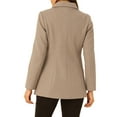 thumbnail image 3 of Unique Bargains Women's Peter Pan Collar Single Breasted Solid Overcoats Coat M Light Brown, 3 of 5
