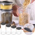 thumbnail image 4 of Rbaofujie Glass Rice Storage Containers, Kitchen Food Jars , Stackable Clear Pantry Canister for Coffee Bean, Pet Treat, Flour, Loose Tea and More, 4 of 4