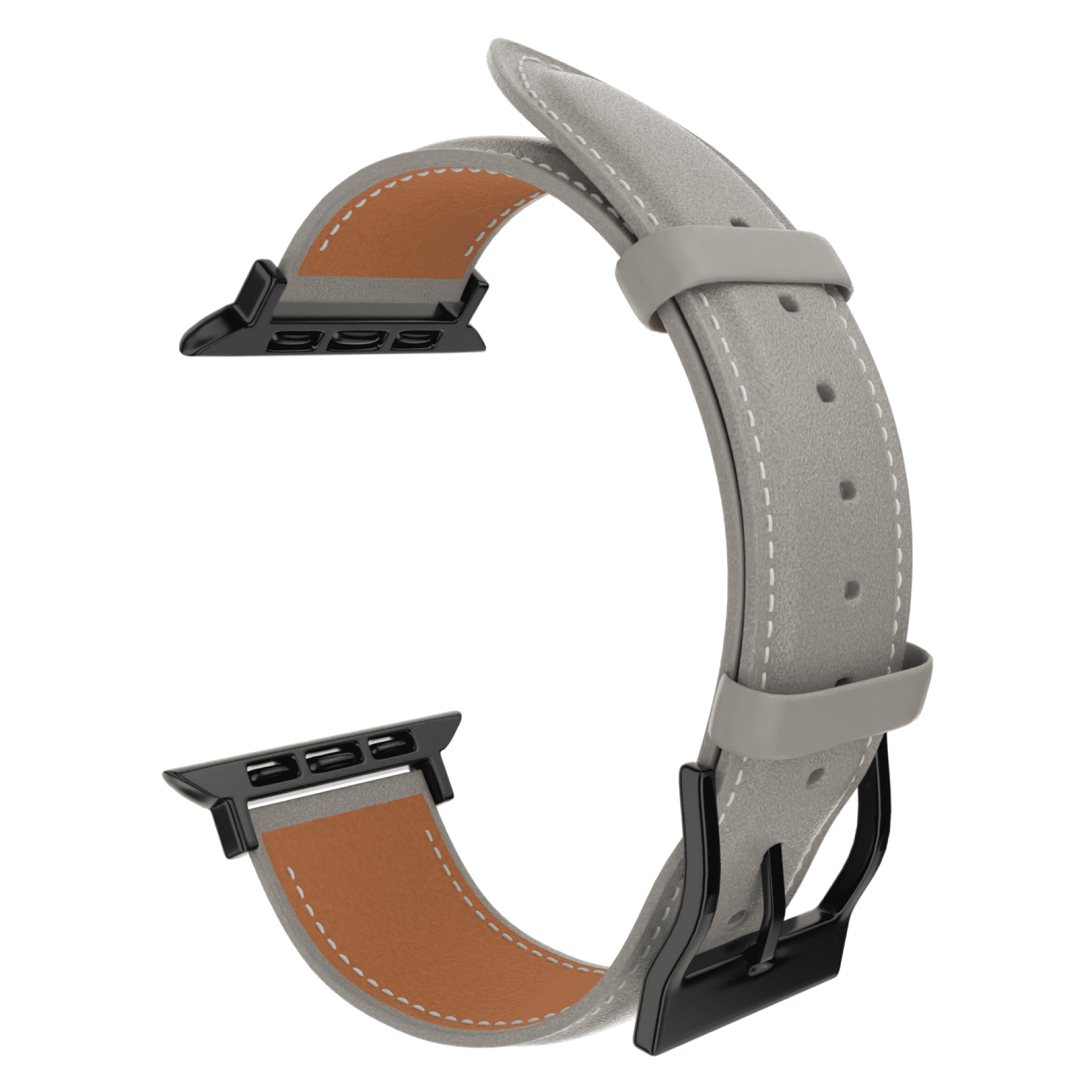 Premium Leather Apple Watch Band Straps Gray Slate in Medium (M) Size Apple Watch Slate Grey Sailcloth Watch Band – Barton Watch Bands main image 4