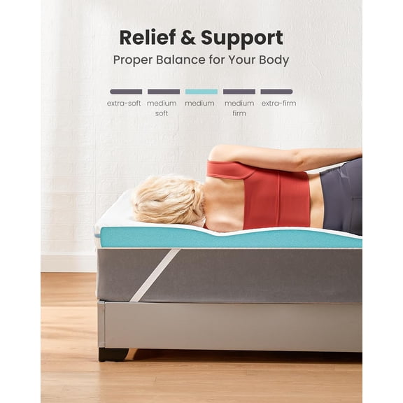 King Size Mattress Topper - 3 Inch Cooling Gel Memory Foam Mattress Pad for Pressure Relief, Bed Topper with Removable Washable Soft Cover Non-Slip, CertiPUR-US & Oeko-Tex Certified