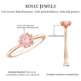 thumbnail image 6 of Rosec Jewels 1 Ct Lab Grown Pink Diamond Solitaire Ring (IGI Certified) - VS1 Grade, 10K Rose Gold, US 5.00, 6 of 9