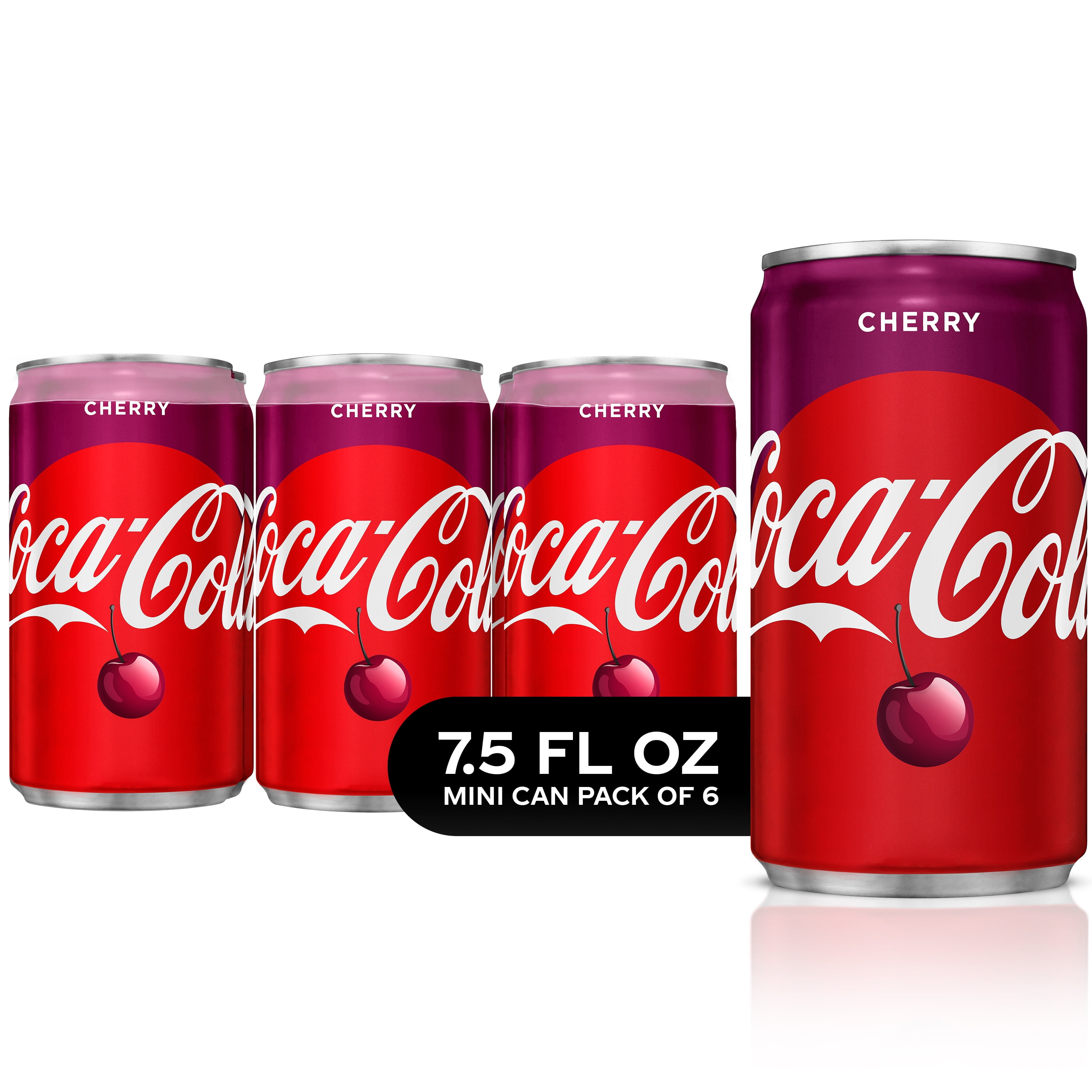  4 pack Cherry Coke Mini  Can  Soda  7 5 Fl Oz 6 Count 