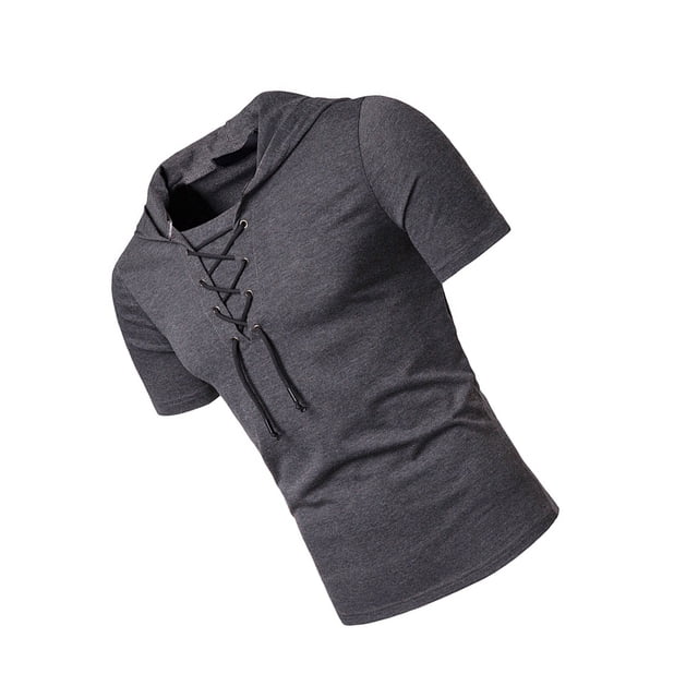 Dalazy Sweat à Capuche à Manches Courtes pour Homme - Léger et Respirant Gris Foncé XXL