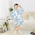 thumbnail image 6 of FORMRS Wearable Blanket Hoodie with Sleeves for Kids Cozy Flannel Sweatshirt, Blue Butterfly, 6 of 7