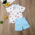thumbnail image 2 of Toddler Baby Boy Flamingo Short Sleeve Button Down Shirt  Casual Shorts Set Summer Outfits 1-6 Years Clothes, 2 of 6