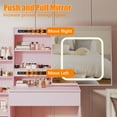 thumbnail image 3 of Kojooin Vanity Table with LED Mirror, 4 Drawers, Charging Port and 3-Colour Adjustable Lighting, 3 of 7