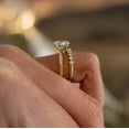 thumbnail image 4 of vylahjewellery 14K Yellow Gold Vermeil Wedding Ring Brilliant Oval Cut Anniversary Ring for Women Customize Jewelery Hidden Halo Moissanite Bridal Promise Ring Set Gift, 4 of 6