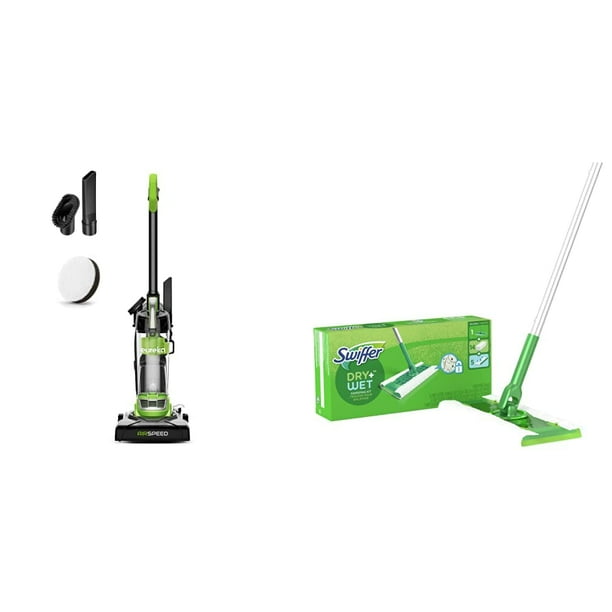 Eureka Airspeed UltraLightweight Compact Bagless Upright Vacuum Cleaner, Green & Swiffer