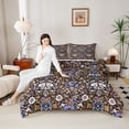thumbnail image 4 of Homewish Chic Flowers 3-Piece Full Size Comforter Sets For Teens Female Girls,Spring Garden Bedding Comforter Set,Floral Blossoms Lightweight Bedding Sets,Lightweight Room Decor,Reversible, 4 of 8