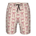 thumbnail image 3 of Logiee pink hand drawn bows Print Mens Swim Trunks Quick Dry Board Shorts,Breathable Hawaii Beach Shorts Swimwear Bathing Suits-Large, 3 of 6