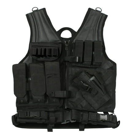 Rothco Cross Draw MOLLE Tactical Vest- Black, (Best Cross Draw Tactical Vest)