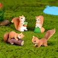 thumbnail image 2 of 4Pcs Mini Squirrel Animal Figurine DIY Miniature Fairy Garden Bonsai Ornament, 2 of 7