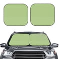 thumbnail image 6 of Lsque Green Gingham 2 PCS Windshield Sun Shade | CarFoldable Window Covers | Car Accessories Reflect UV for Universal Cars SUV Truck | Small, 6 of 7