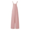 thumbnail image 7 of Letdown Womens Overalls Loose Fit Cotton Linen Bib Overall Wide Leg Jumpsuit Rompers with Pockets, 7 of 7