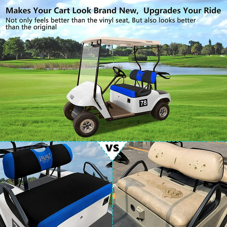  10L0L Universal Golf Cart Seat Covers Dress UP Older Golf Cart  Durable Breathable Material Fit Like a Glove for EZGO TXT RXV Club Car DS,  Easy to Install : Sports