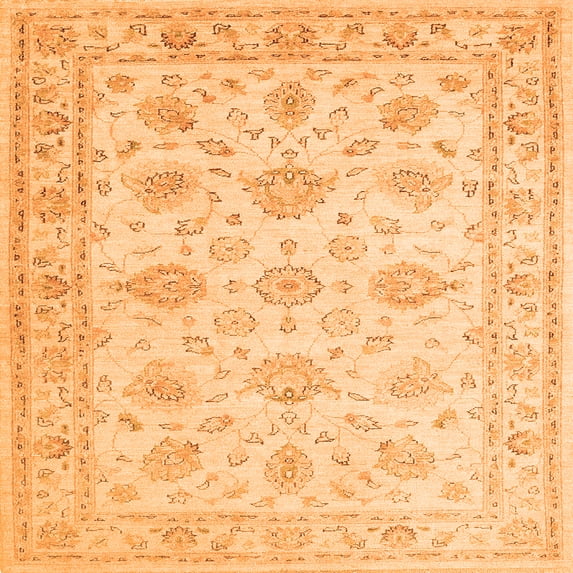 Ahgly Company Indoor Square Persian Orange Traditional Area Rugs, 7' Square