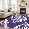 thumbnail image 2 of Purple Boho Area Rugs 8'x10', Washable Small Throw Rugs for Living Room Patio, Vintage Classic Bohemia Flower Textured Indoor Outdoor Rug Non-Slip Low Pile Carpet Runner Reversible Floor Mats, 2 of 8