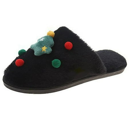 

Christmas Slippers Fuzzy Nonslip Cute House Slippers Winter Slippers for Woman