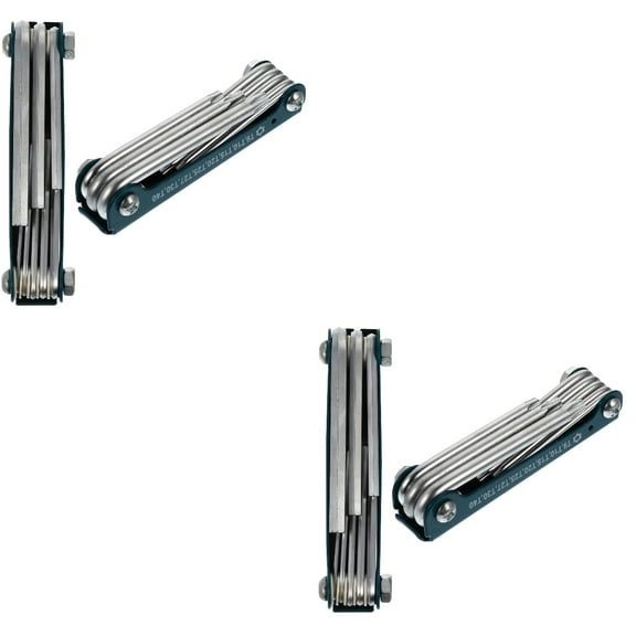 Set of 2 Torque Levers Folding Wrench Set Screwdriver Set Travel 11X3CM Silver