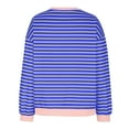 thumbnail image 4 of Besolor Crewneck Sweatshirts for Women Casual Striped Pullover Tops Long Sleeve Oversized Shirts Fall Clothes, 4 of 4