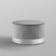 thumbnail image 4 of Nicole Miller Cocktail Ottoman Anson Velvet Upholstered Metal Trim Base Glam Style, Grey/Chrome, 4 of 9