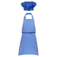 thumbnail image 2 of Kaerm Kids Apron and Chef Hat Set Cook Adjustable Bib Apron with Packet Hat Outfit for Kitchen Blue M, 2 of 7