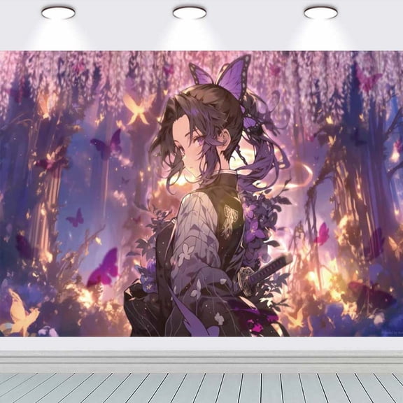 Kochou Shinobu school Taspestry Wall Decor Birthday Banner Backdrop Background Party Supplies Poster Fans