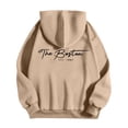 thumbnail image 4 of MHFRRA Sudadera con Capucha y Estampado de Letras para Un Estilo Casual Elegante y Cómodo Sudadera Tipo Jersey para El Día A Día Caqui, 4 of 5