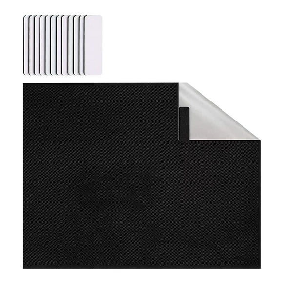 Cortinas para ventanas de dormitorio, persianas y estores con cinta de velcro. Cortinas para el hogar, la habitación del bebé, el dormitorio, la residencia de estudiantes o para viajar (negro)