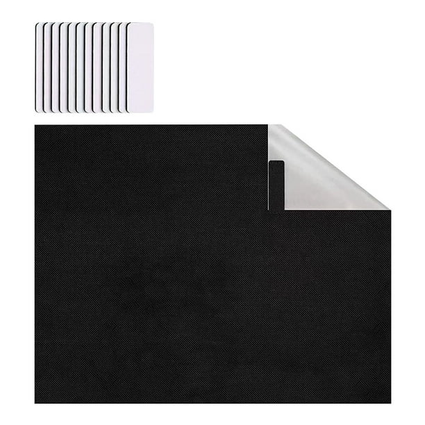 Cortinas para ventanas de dormitorio, persianas y estores con cinta de velcro. Cortinas para el hogar, la habitación del bebé, el dormitorio, la residencia de estudiantes o para viajar (negro)
