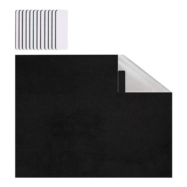 Cortinas para ventanas de dormitorio, persianas y estores con cinta de velcro. Cortinas para el hogar, la habitación del bebé, el dormitorio, la residencia de estudiantes o para viajar (negro)