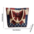 thumbnail image 4 of Floral American Flag Print Quilted Tote Patchwork 250 Anniversary USA 4th of July Patriotic Shoulder Bag Daily Handbag, 4 of 6