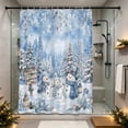 thumbnail image 4 of Dongrens Christmas Shower Curtain, Winter Xmas Tree Printed Waterproof Bath Curtain with Hooks for Bathroom Home Holiday Decor, 59x71 Inch, 4 of 6